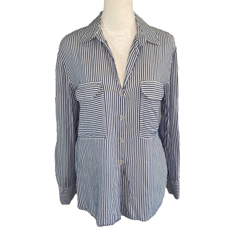 Anthropologie Maeve Pin-Striped Blouse Size S